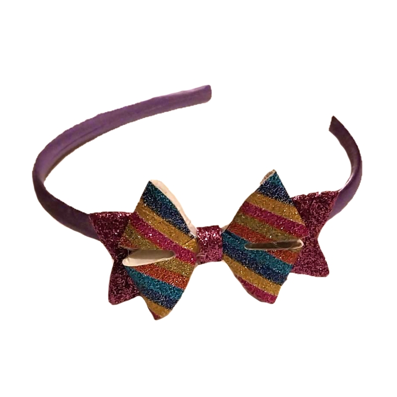 Pink Sparkle Hair Band with Bow